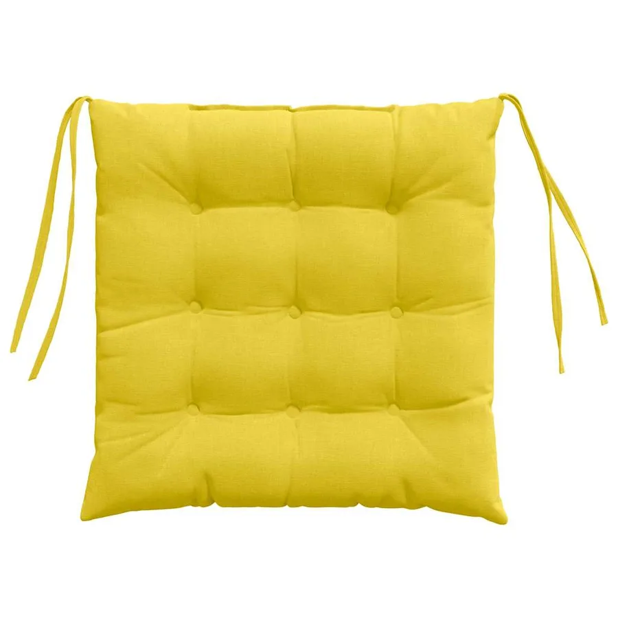 Coussins de siège 4 pcs Jaune clair 40 x 40 x 6 cm tissu - 7