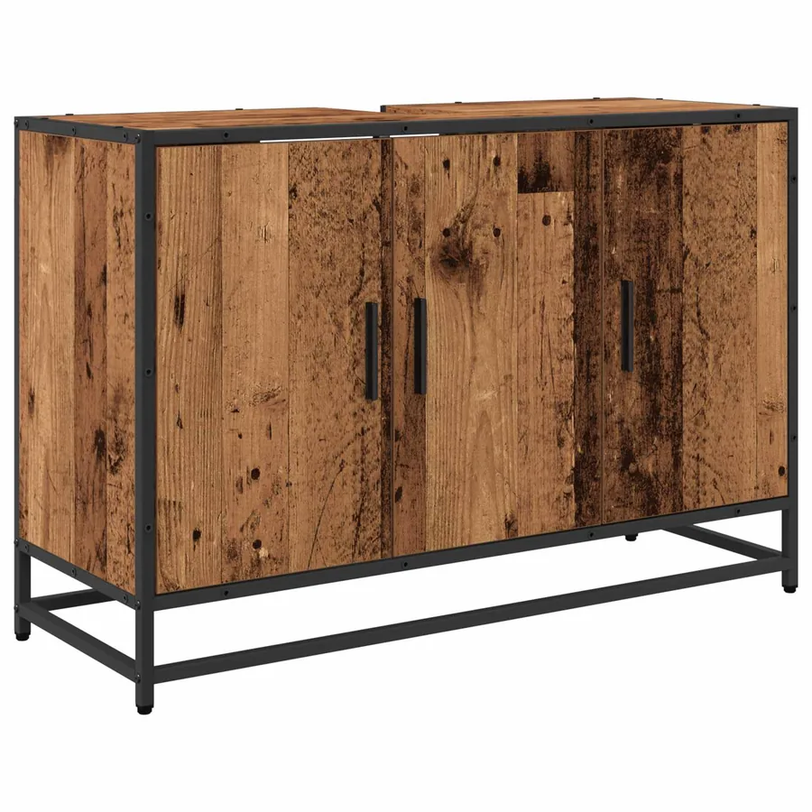 Ensemble de mobilier de salle de bain 2 pcs Bois Ancien - 5