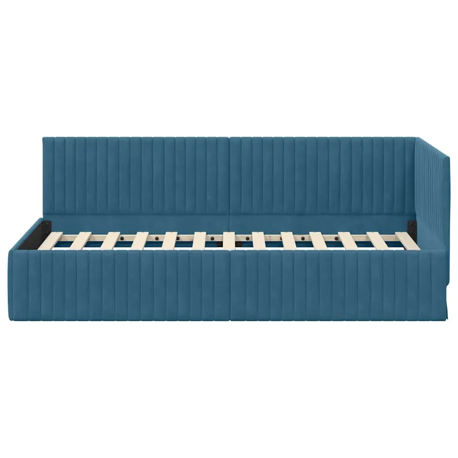 Cadre de lit d'angle Bleu 90 cm x 200 cm Velours - 5