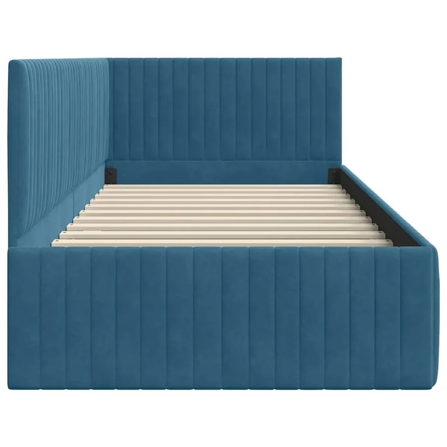 Cadre de lit d'angle Bleu 90 cm x 200 cm Velours - 6