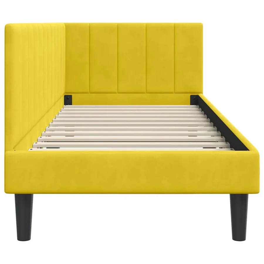 Cadre de lit d'angle Jaune 80 cm x 200 cm Velours - 6