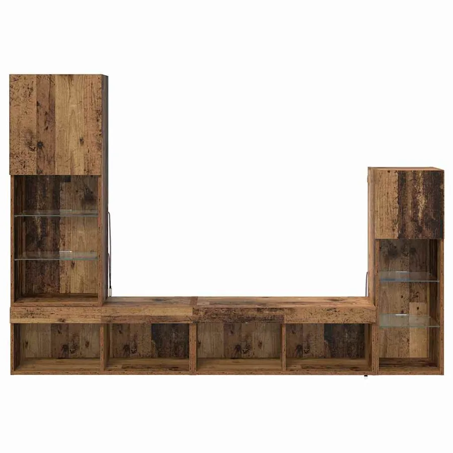 Meubles TV muraux 4 pcs Bois ancien Bois d'ingénierie - 10