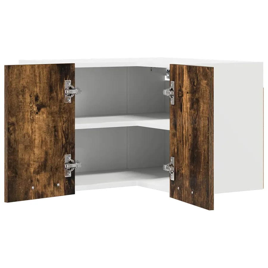 Armoire suspendue Chêne fumé et Blanc 57 x 57 x 40 cm - 5
