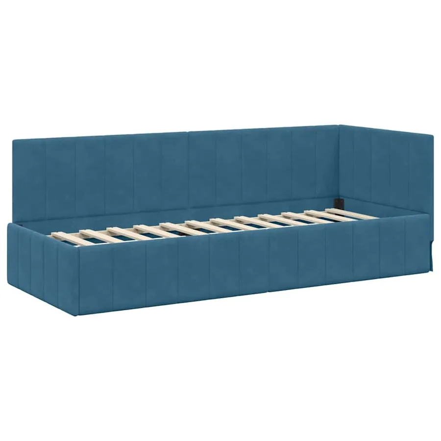 Cadre de lit d'angle Bleu 80 cm x 200 cm Velours - 4