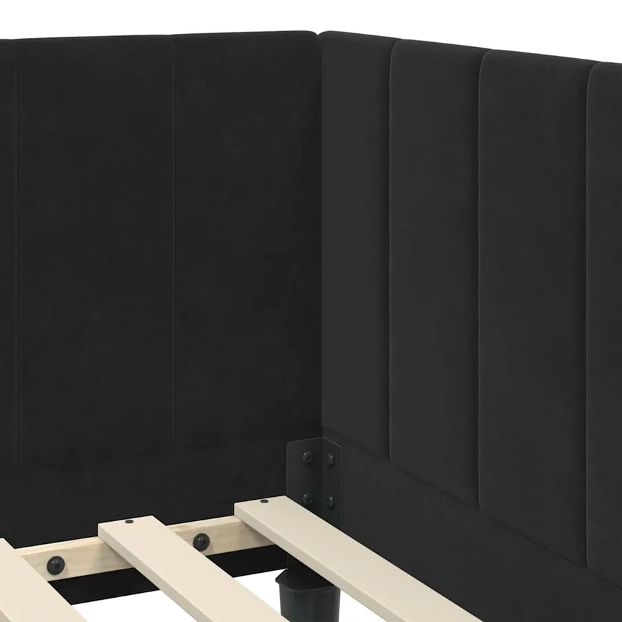 Cadre de lit d'angle avec matelas 2 pcs Noir Velours - 8