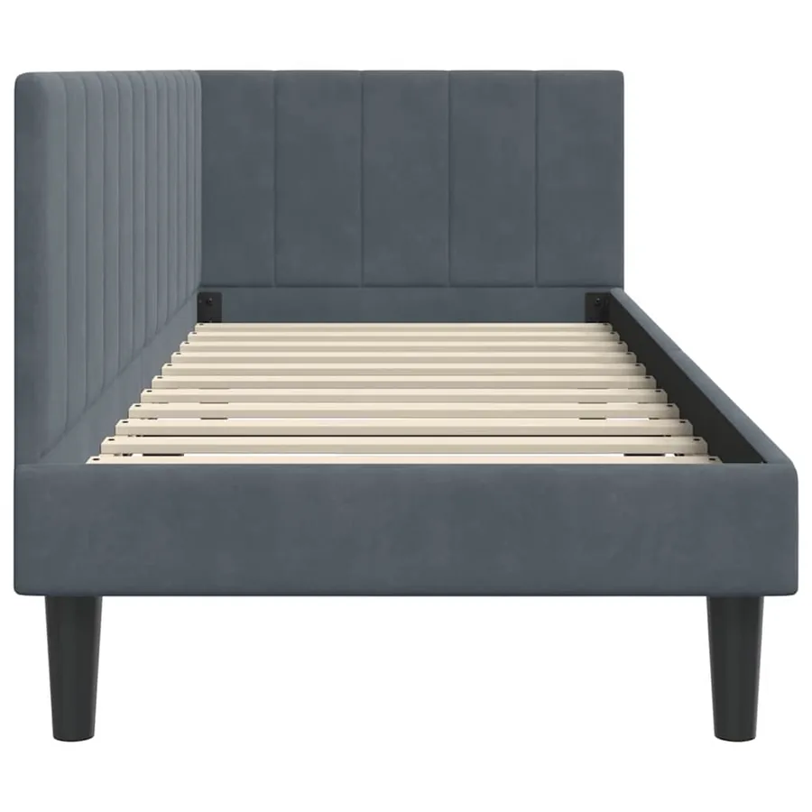 Cadre de lit d'angle Gris foncé 80 cm x 200 cm Velours - 6
