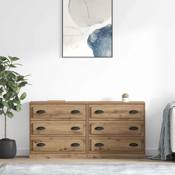Buffets 2 pcs Chêne artisanal 70 x 35,5 x 67,5 cm