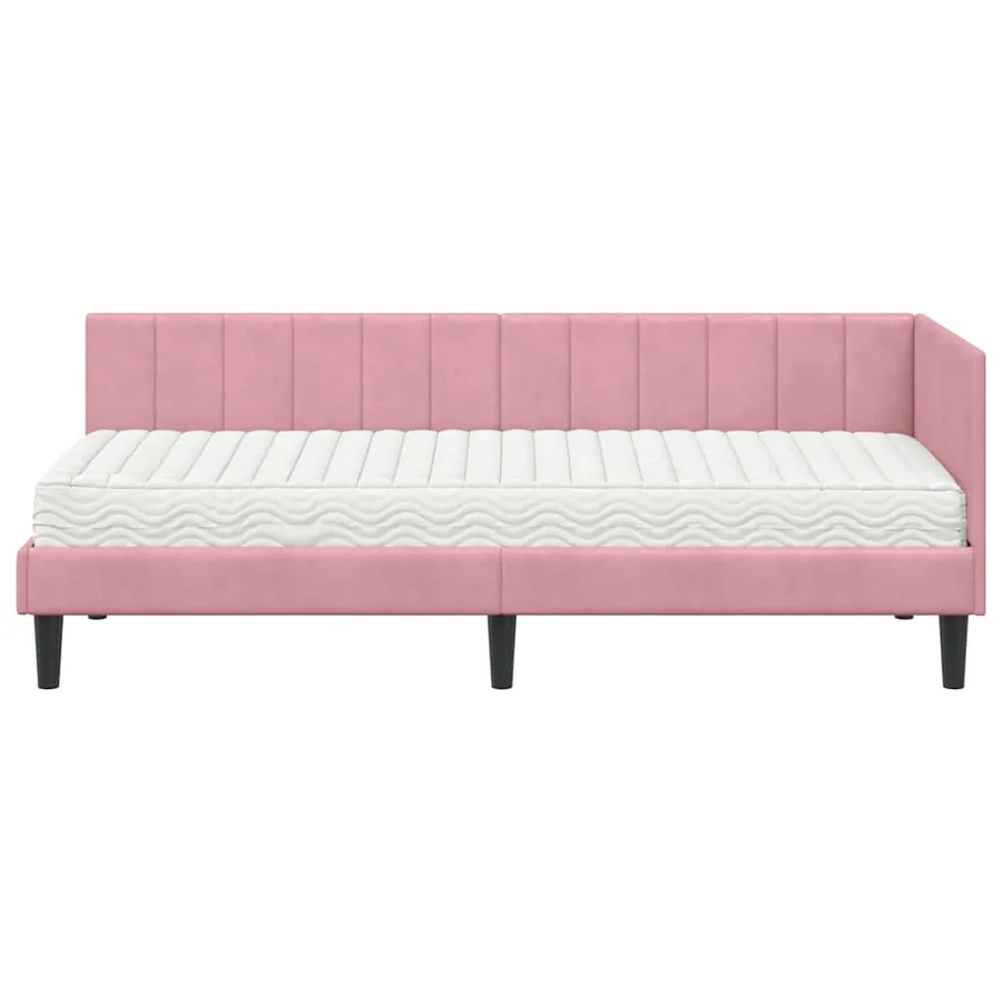 Cadre de lit d'angle avec matelas 2 pcs Gris Velours - 5