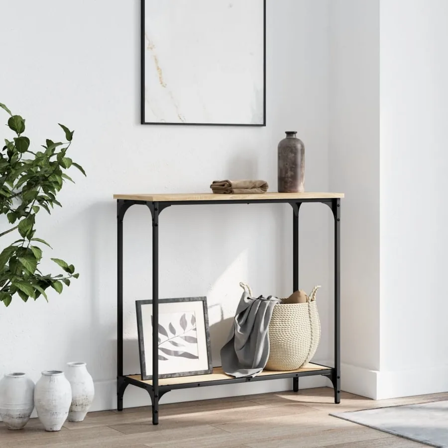 Table console Chêne Sonoma 75x30,5x75 cm Bois d'ingénierie
