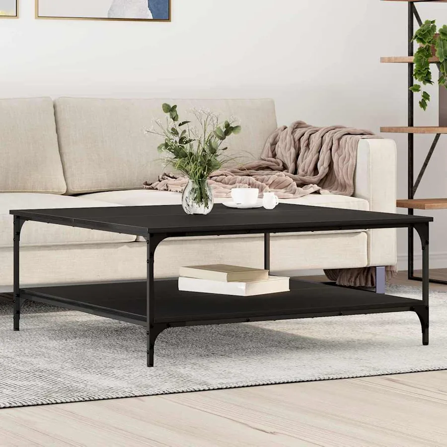 Table basse Chêne noir 100 x 100 x 40 cm Bois d'ingénierie
