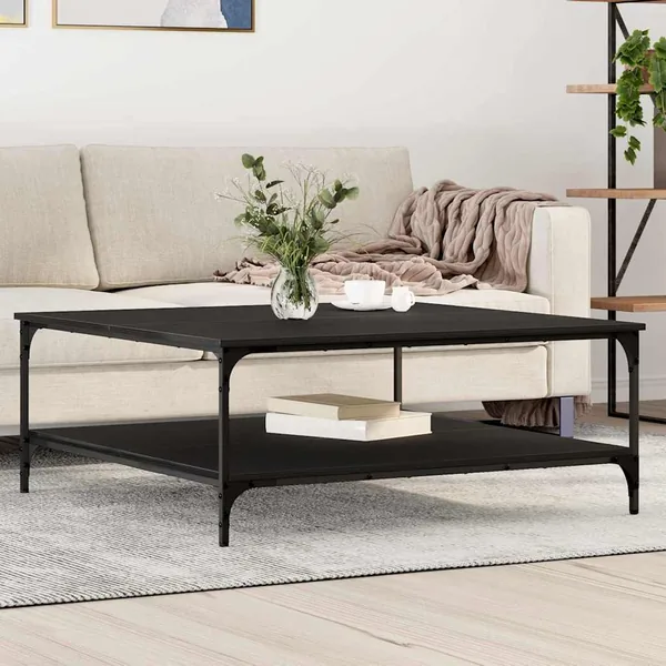 Table basse Chêne noir 100 x 100 x 40 cm Bois d'ingénierie
