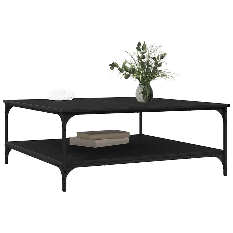 Table basse Chêne noir 100 x 100 x 40 cm Bois d'ingénierie - 3