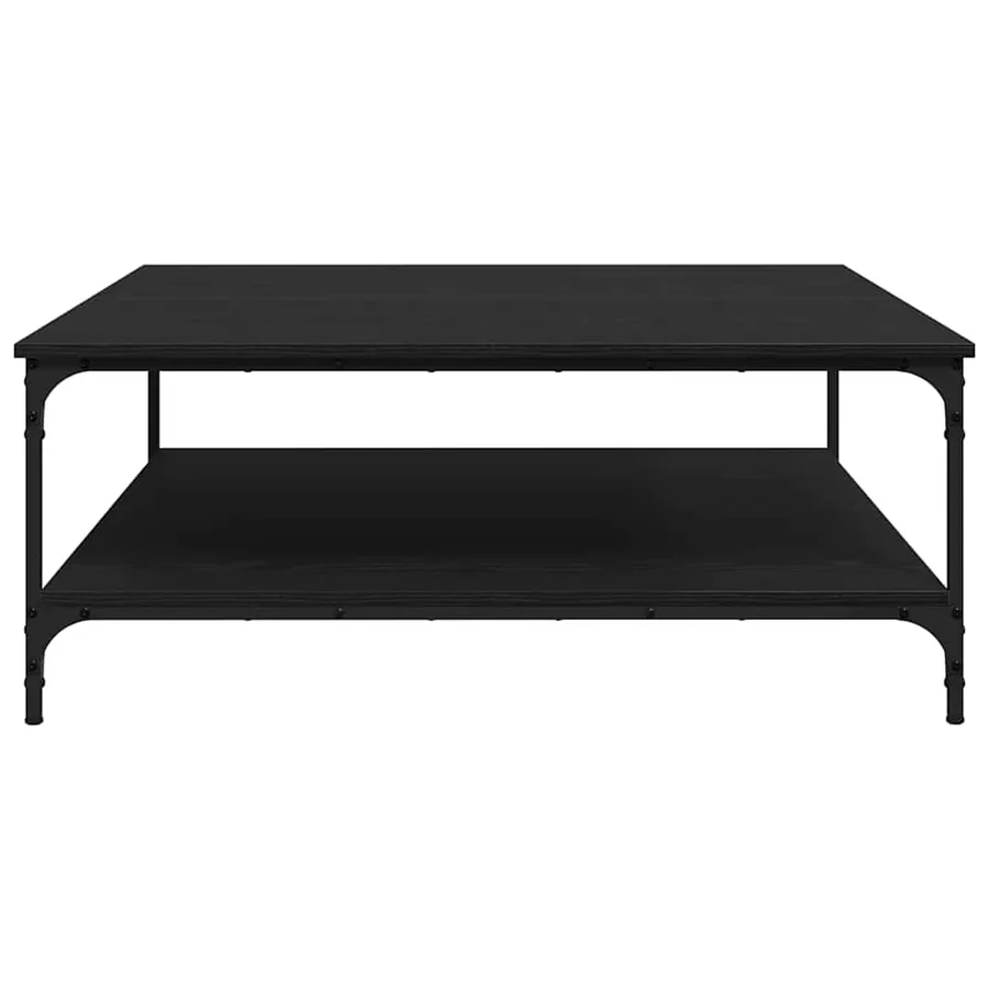 Table basse Chêne noir 100 x 100 x 40 cm Bois d'ingénierie - 6