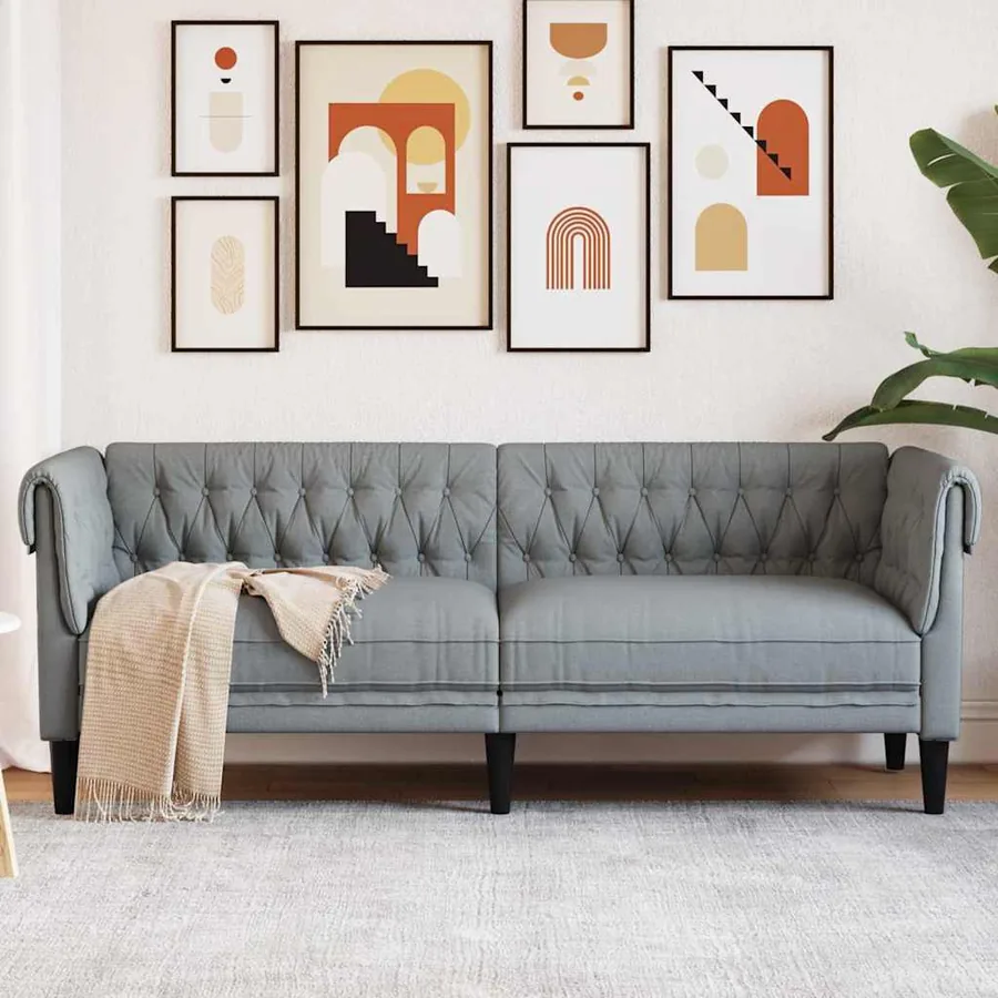 Canapé Gris clair 201,5 x 74,5 x 74,5 cm Polyester