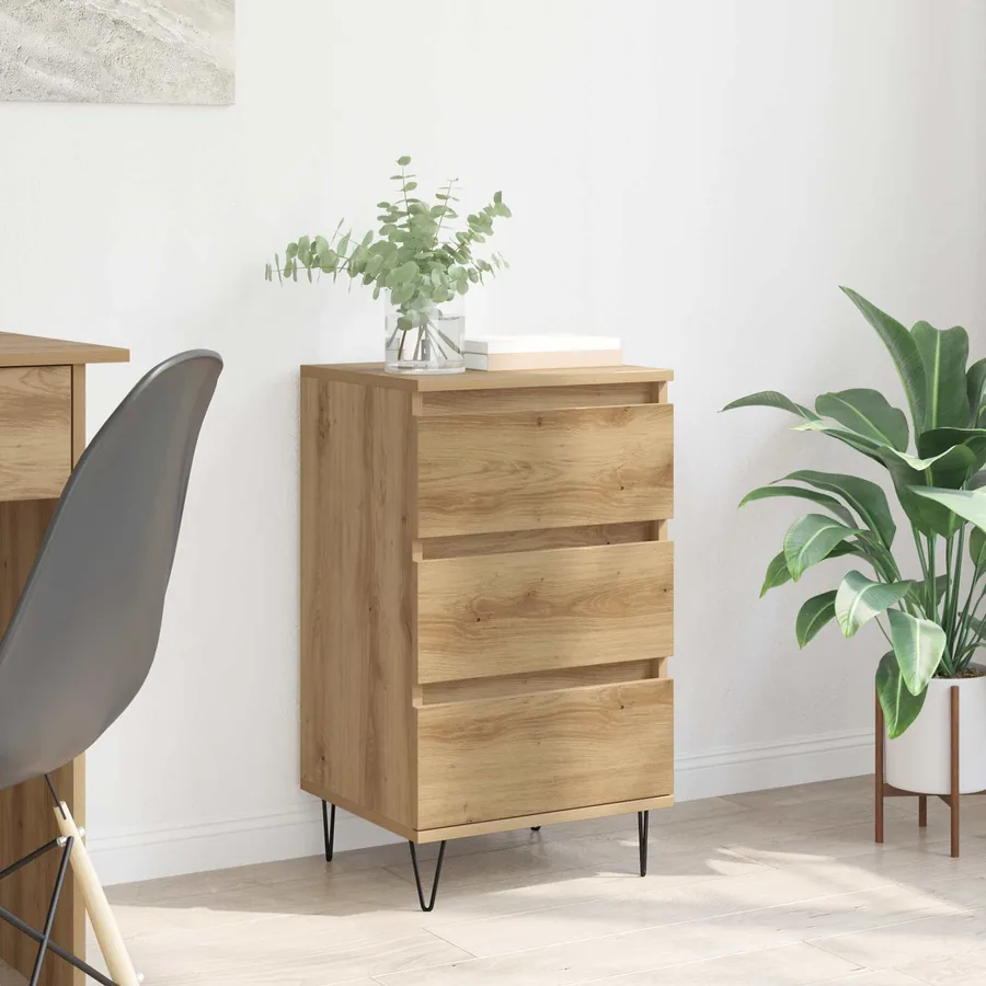 Buffet Chêne artisanal 40 x 35 x 70 cm Bois d'ingénierie et fer
