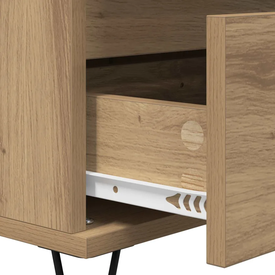 Buffet Chêne artisanal 40 x 35 x 70 cm Bois d'ingénierie et fer - 9
