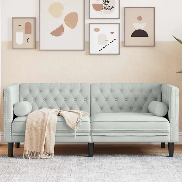Canapé Gris clair 174 x 74,5 x 70,5 cm Velours