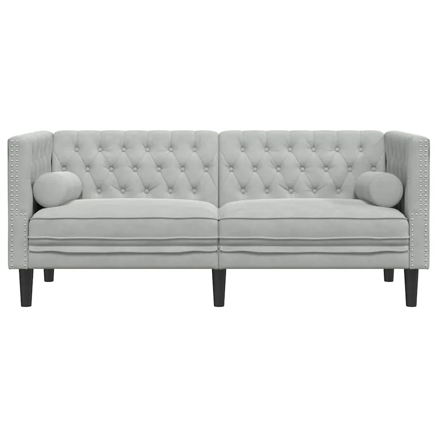 Canapé Gris clair 174 x 74,5 x 70,5 cm Velours - 4