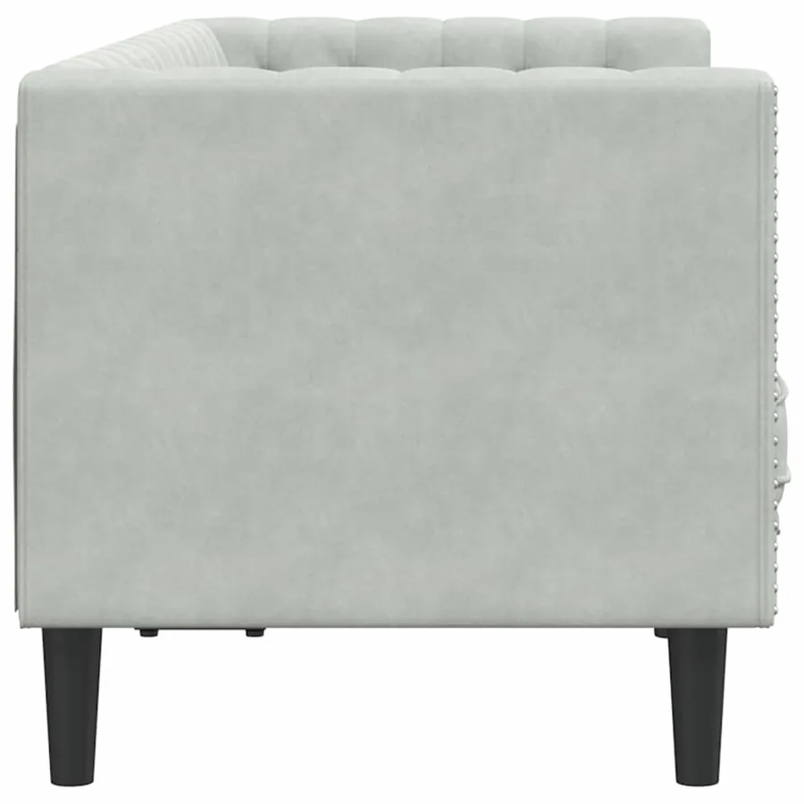 Canapé Gris clair 174 x 74,5 x 70,5 cm Velours - 5