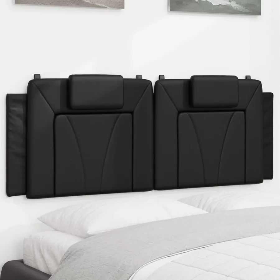 Coussin de tête de lit Viana noir 152 cm similicuir