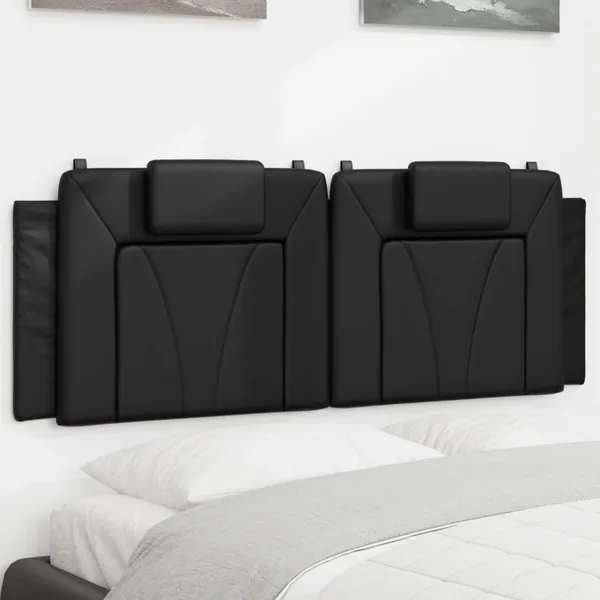 Coussin de tête de lit Viana noir 152 cm similicuir