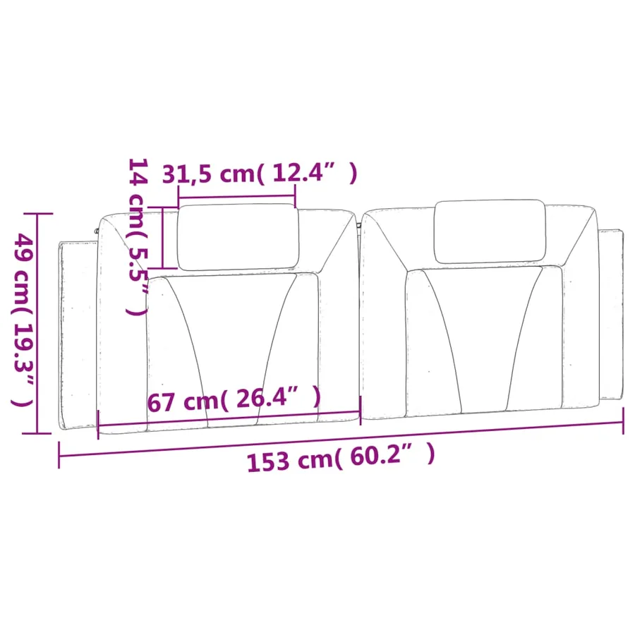 Coussin de tête de lit Viana noir 152 cm similicuir - 10