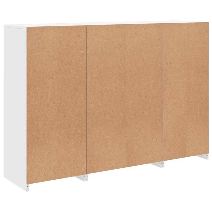 Buffets avec lumières LED 3 pcs blanc bois d'ingénierie - 10