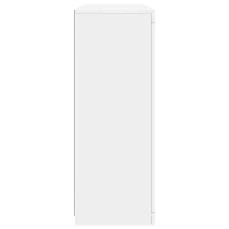 Buffets avec lumières LED 3 pcs blanc bois d'ingénierie - 9