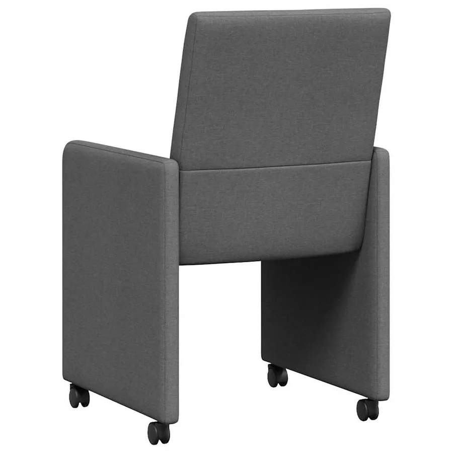 Chaises de Salle à Manger avec Roues 2 pcs Gris foncé tissu - 6
