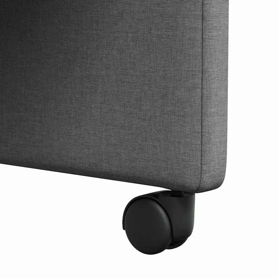 Chaises de Salle à Manger avec Roues 2 pcs Gris foncé tissu - 9