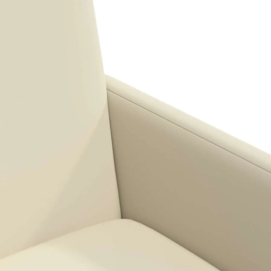 Chaises de Salle à Manger avec Roues 2 pcs Crème Faux cuir - 7
