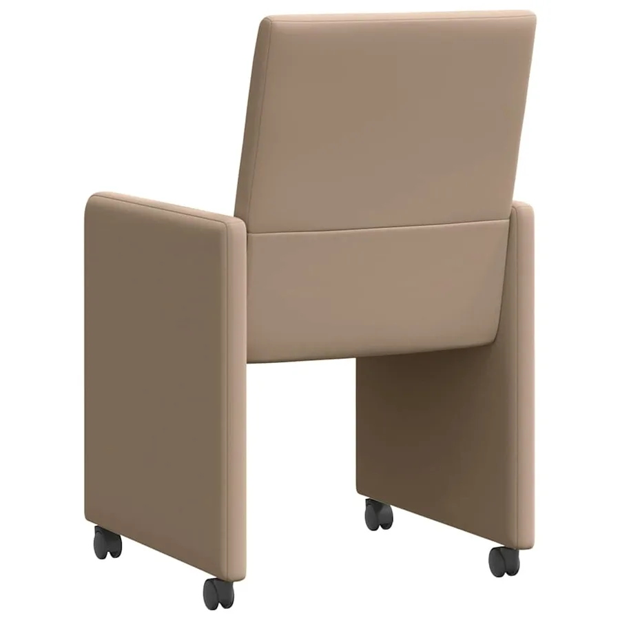 Chaises de Salle à Manger avec Roues 2 pcs Cappuccino Faux cuir - 6
