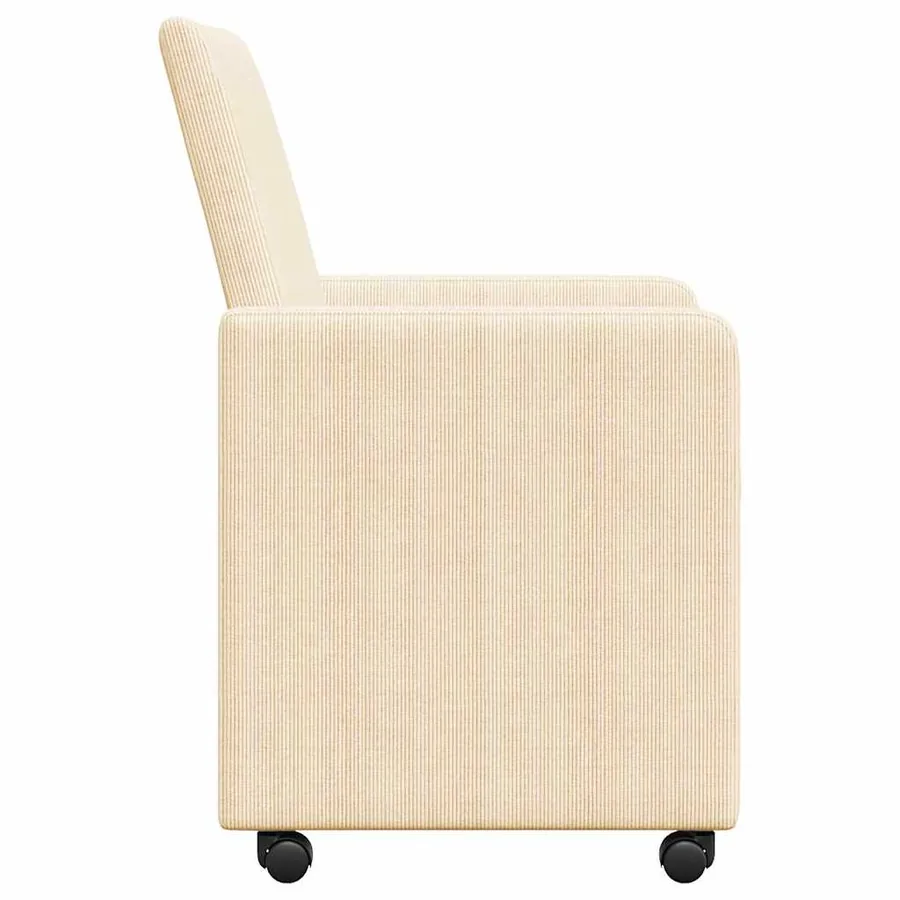 Chaises de Salle à Manger avec Roues avec des roues 2 pcs Crème - 5