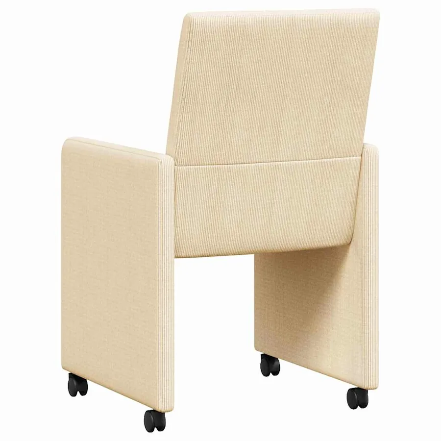 Chaises de Salle à Manger avec Roues avec des roues 2 pcs Crème - 6