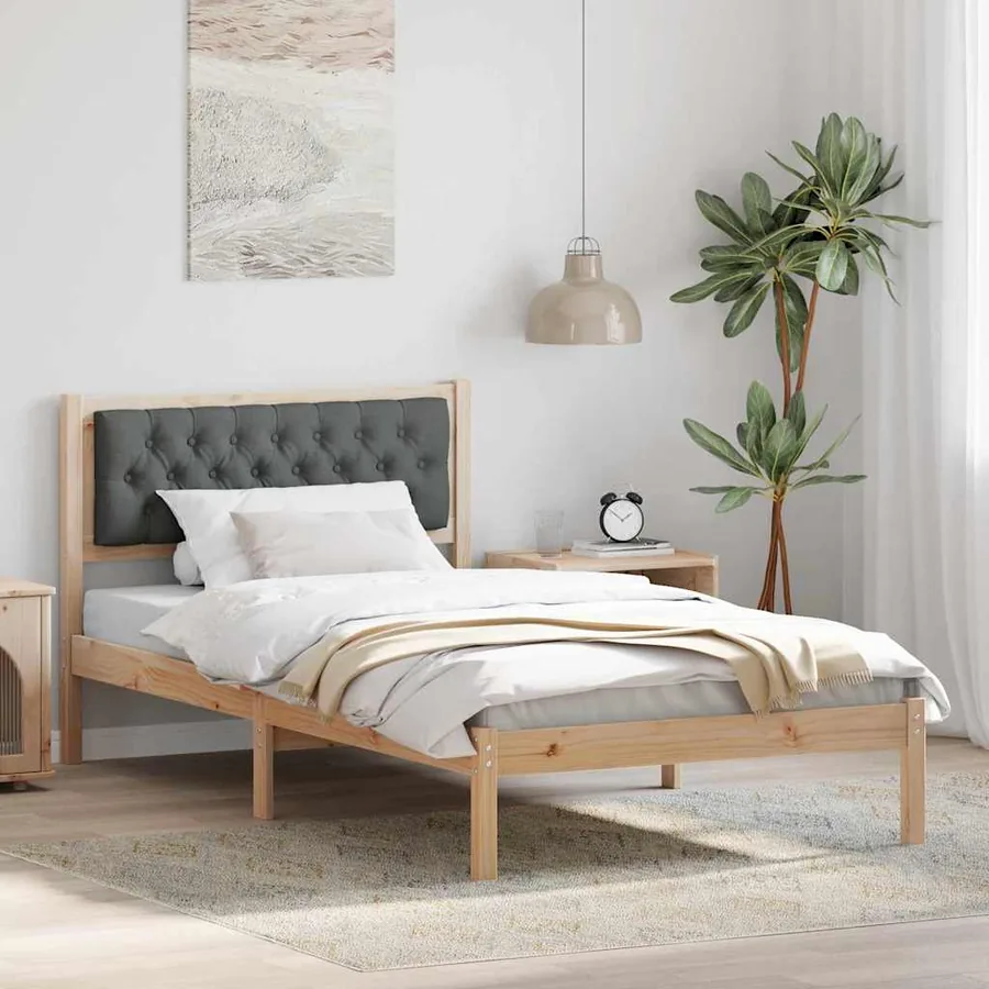 Cadre de lit Gris foncé 100 x 200 cm Pin massif