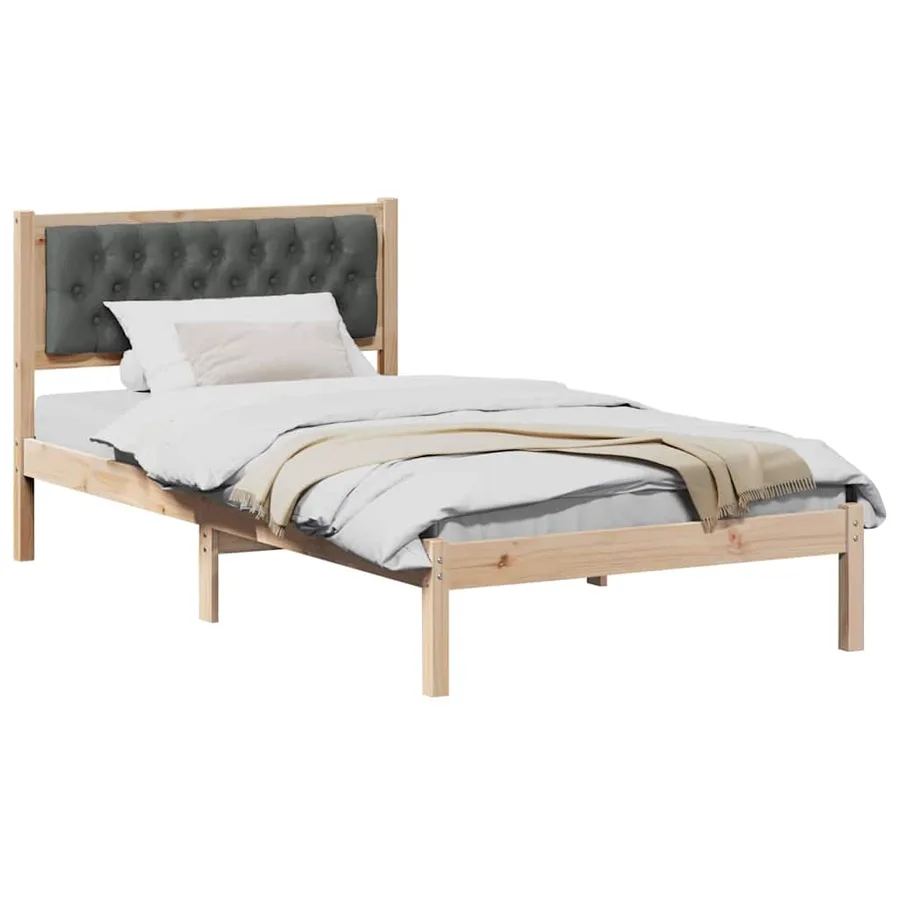 Cadre de lit Gris foncé 100 x 200 cm Pin massif - 3