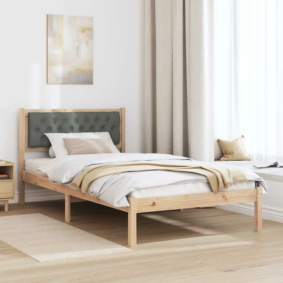 Cadre de lit Gris foncé 100 x 200 cm Pin massif - 4