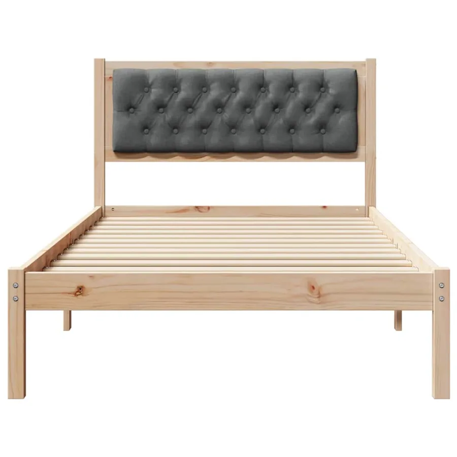 Cadre de lit Gris foncé 100 x 200 cm Pin massif - 5