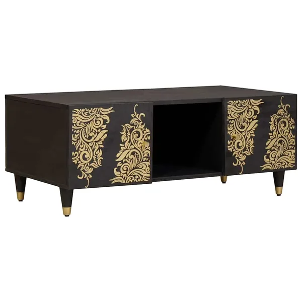 Table basse Noir 100 x 54 x 40 cm Bois de mangue massif