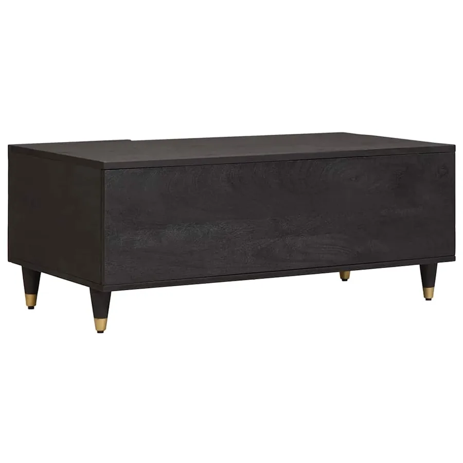 Table basse Noir 100 x 54 x 40 cm Bois de mangue massif - 5