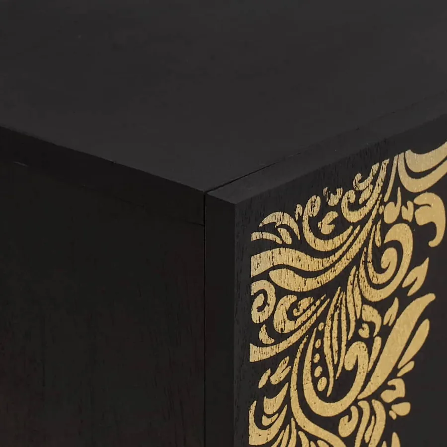Meuble TV Noir 105 x 33 x 46 cm Bois de mangue massif - 6