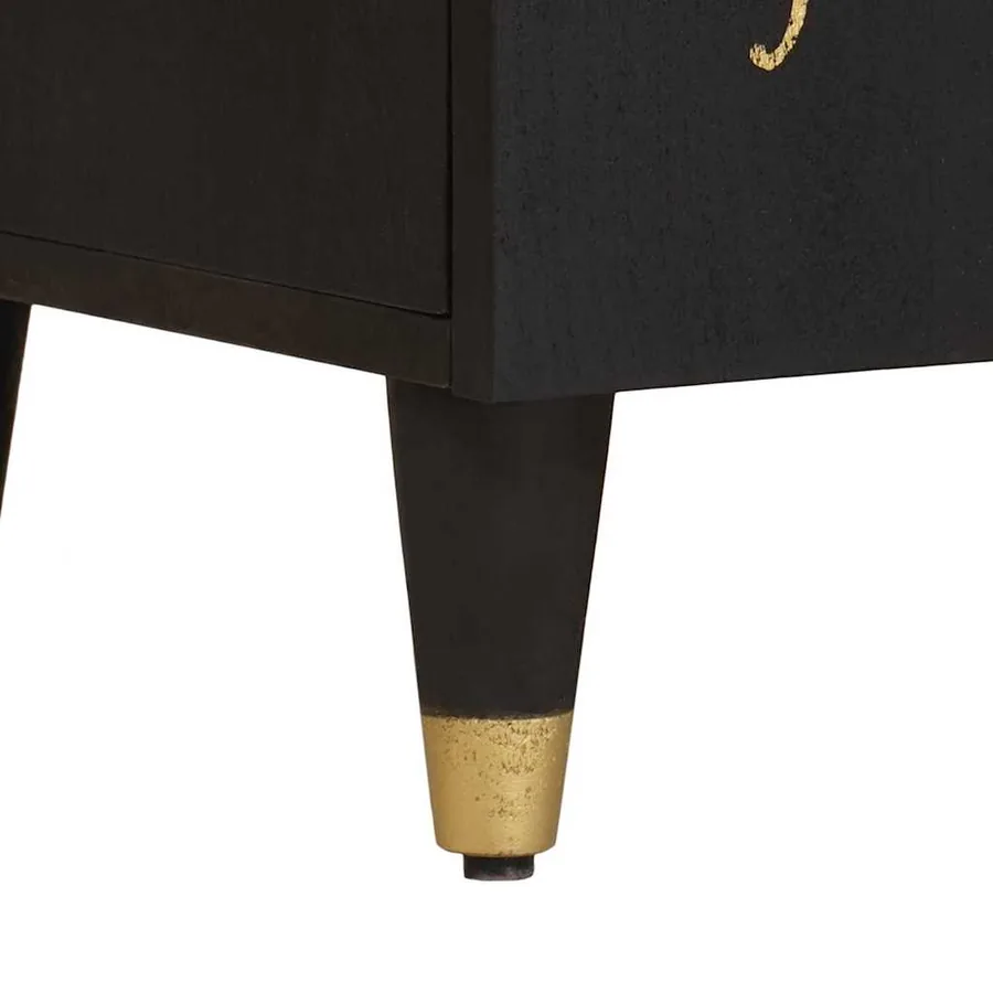 Meuble TV Noir 105 x 33 x 46 cm Bois de mangue massif - 8