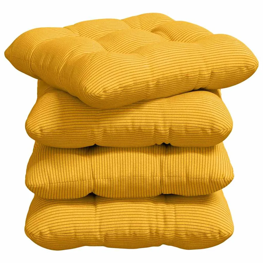 Coussins de siège 4 pcs Jaune clair 40 x 40 cm - 2