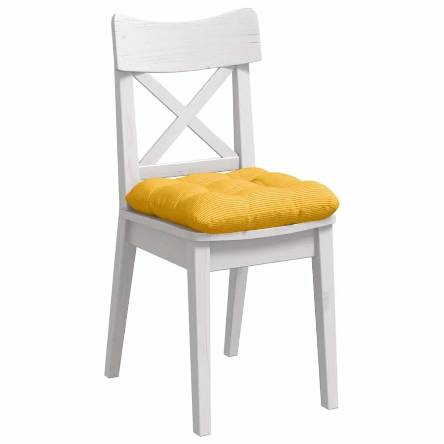 Coussins de siège 4 pcs Jaune clair 40 x 40 cm - 3