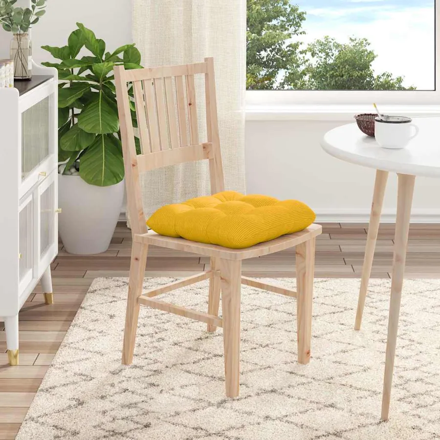 Coussins de siège 4 pcs Jaune clair 40 x 40 cm - 4