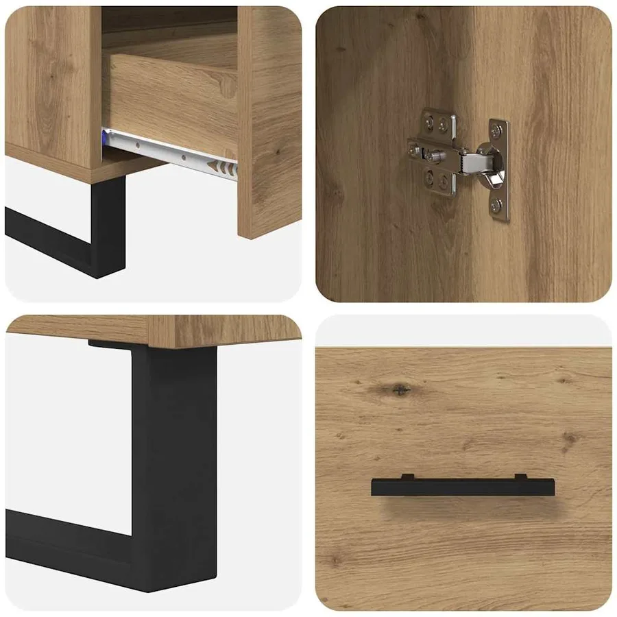 Haut Armoire Chêne artisanal 69,5 x 30 x 115 cm - 9