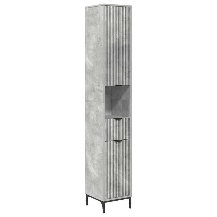 Cabinet de salle de bain Gris béton 31,5 x 33 x 190 cm - 2