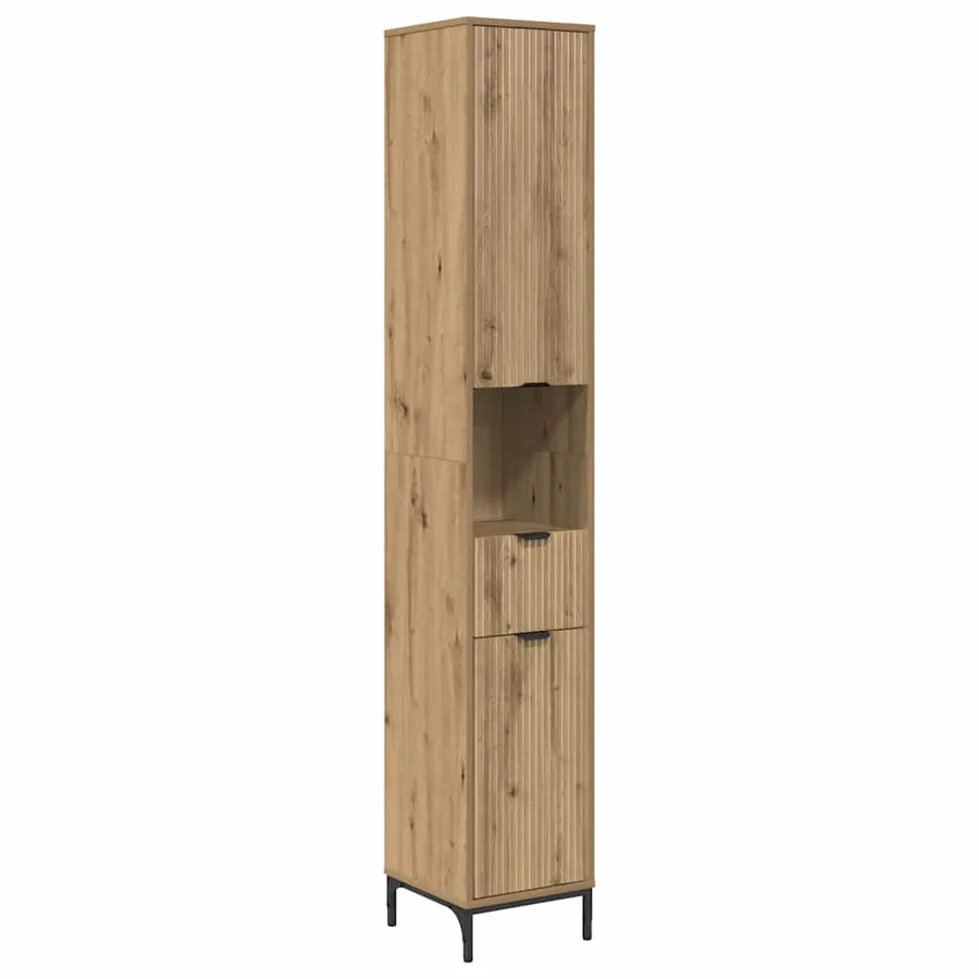 Cabinet de salle de bain Chêne artisanal 31,5 x 33 x 190 cm - 2
