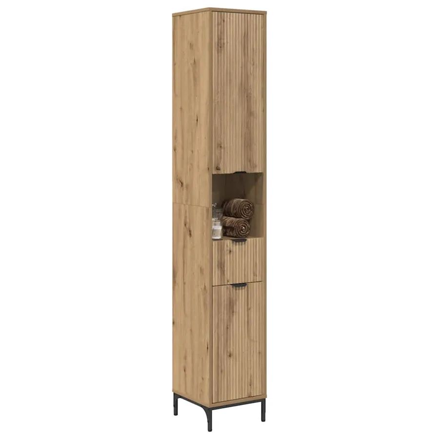 Cabinet de salle de bain Chêne artisanal 31,5 x 33 x 190 cm - 3