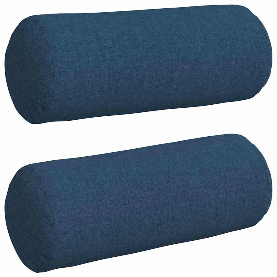 Coussins d'accent 2 pcs Bleu Ø 15 x 40 cm tissu - 2